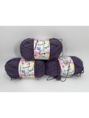 3 Skeins Lion Brand Yarn Pound of Love Thistle Weight 4 1020 yd 16 oz Color 145T